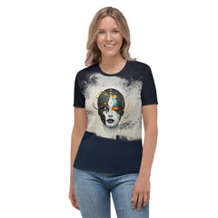 Abstract Goddesses in Harmony: Women's Art Crew Neck - Beyond T-shirts