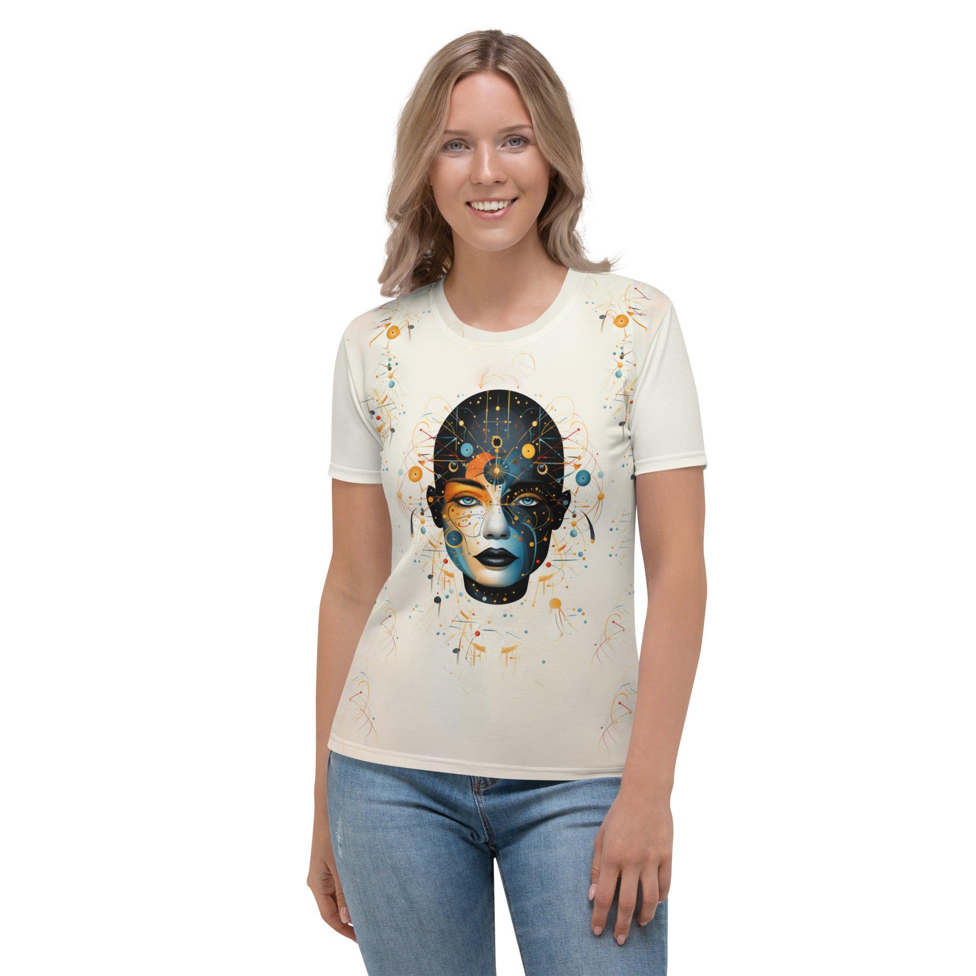 Abstract Portraits of All-Over Women's Crew Neck - Beyond T-shirts