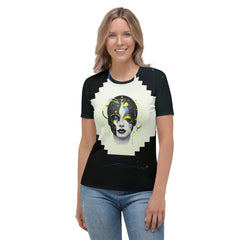 Abstract Grace Unveiled: Women's Crew Neck - Beyond T-shirts