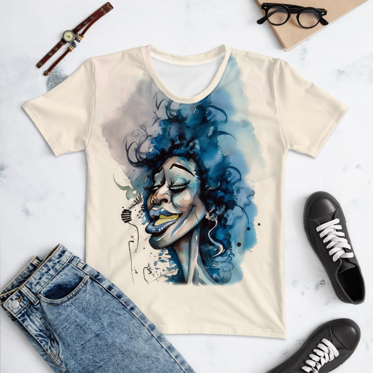 Melodious Mirth Caricature Crew Neck T-Shirt