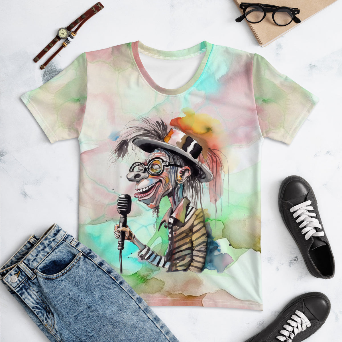 Musical Marvels  Caricature Crew Neck Tee