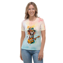 Bluesy Blunders Caricature Crew Neck T-Shirt