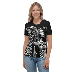 Symphonic Style All-Over Print Women's Crew Neck