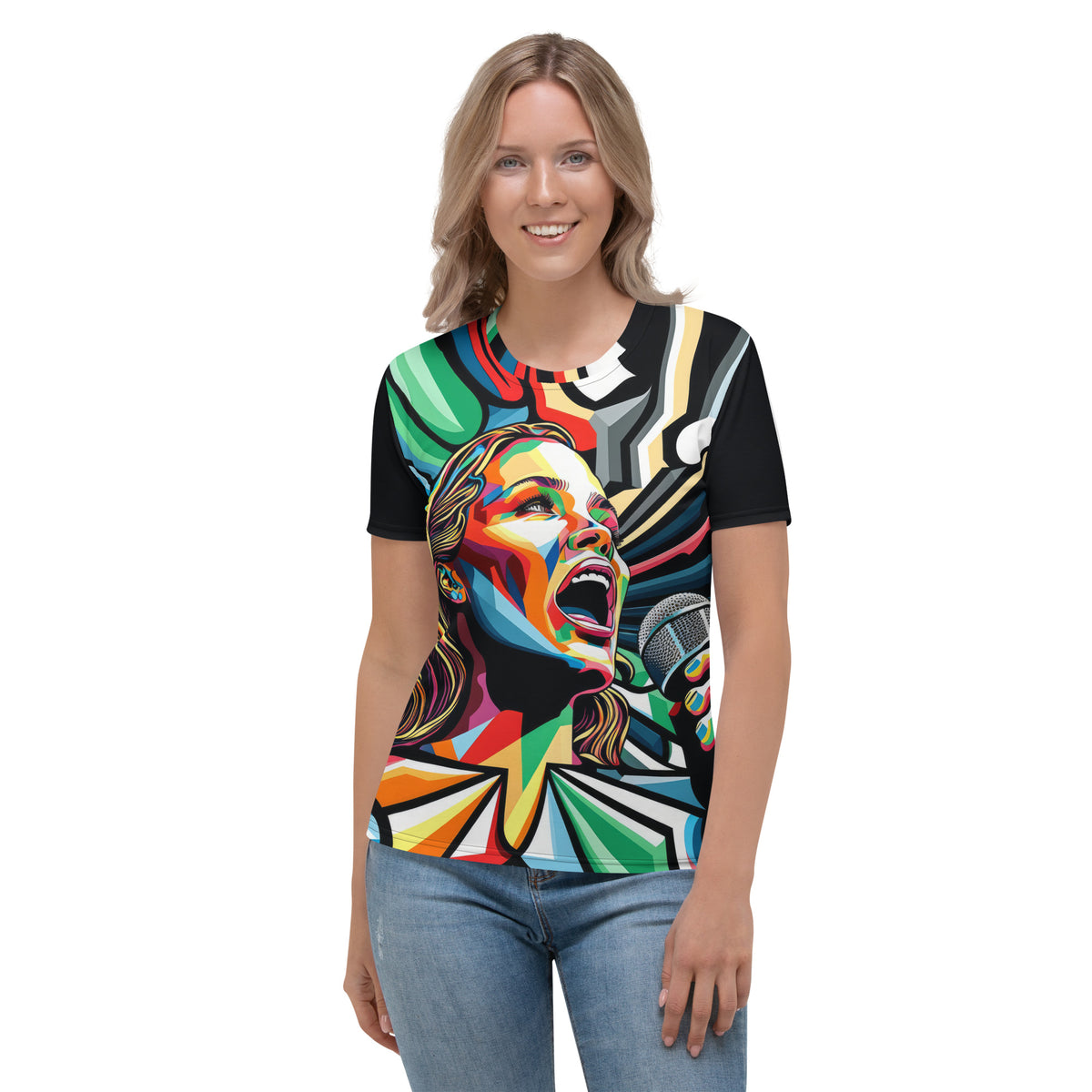 Artistic Aria All-Over Print Women's Crew Neck