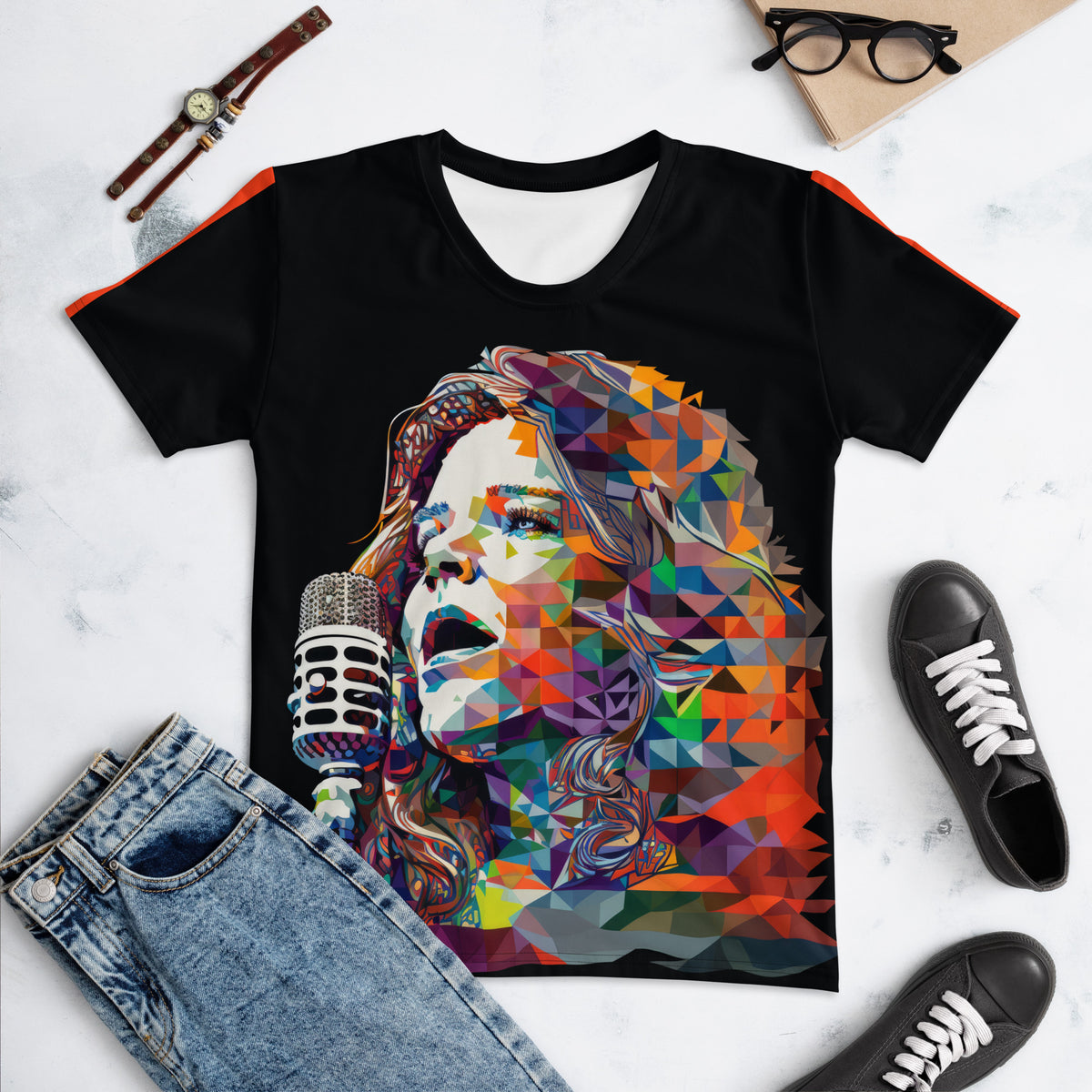 Tune In Style All-Over Print Women's Crew Neck