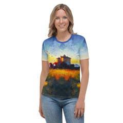 Serene Sunset Landscape Women's Crew Neck T-Shirt