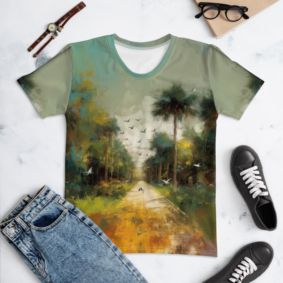 Desert Mirage Mirage All-Over Print Women's Crew Neck T-Shirt