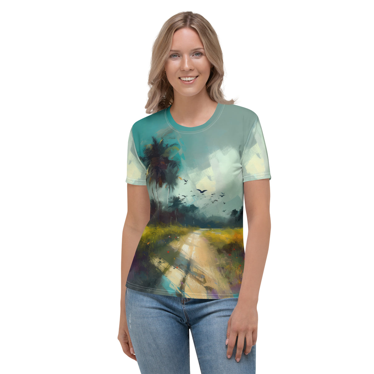 Celestial Horizon Odyssey All-Over Print Women's Crew Neck T-Shirt