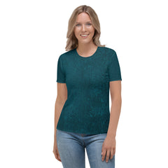 Metallic Elegance Women's Crew Neck T-Shirt