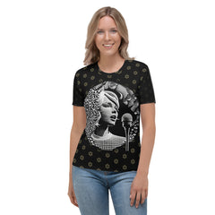 Greatest Coffee Connoisseur All-Over Print Women's Crew Neck T-Shirt