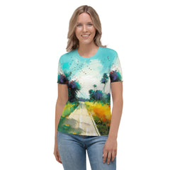 Coastal Paradise Landscape Women's Crew Neck T-Shirt