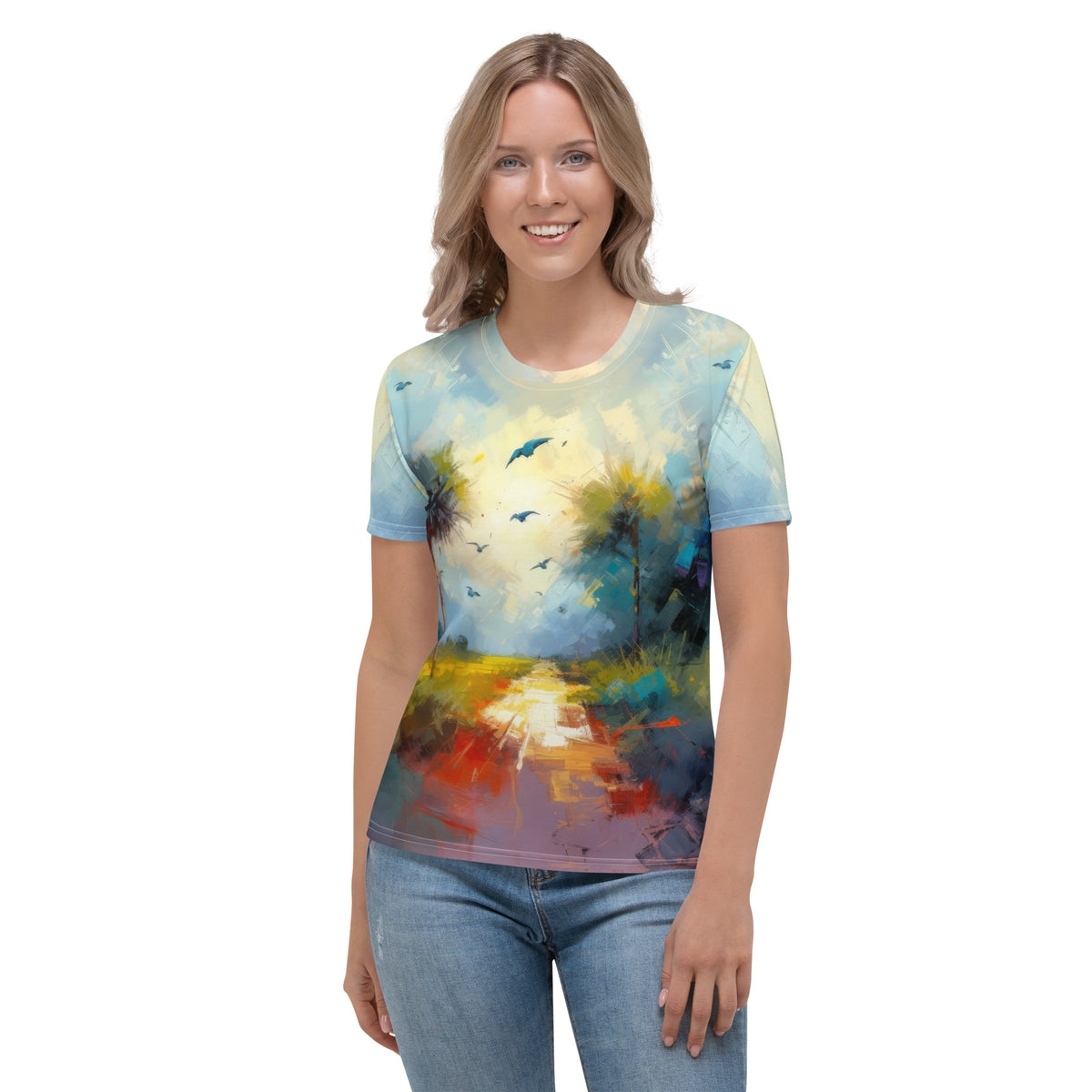 Enchanted Forest Landscape Women's Crew Neck T-Shirt