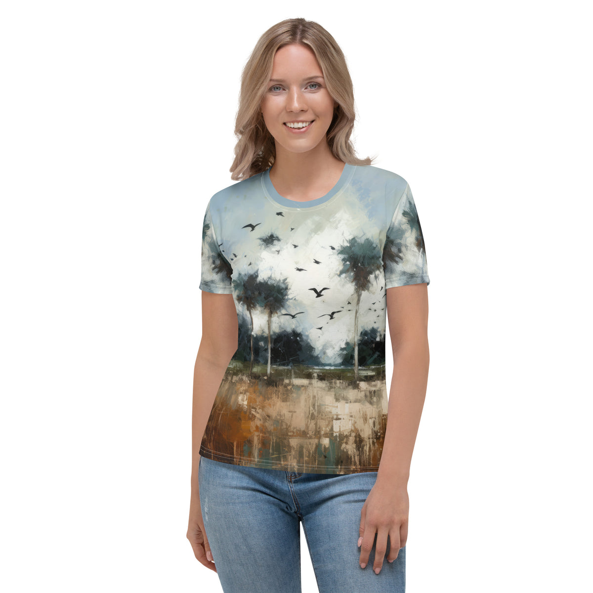 Serene Mountain View Women's Crew Neck T-Shirt