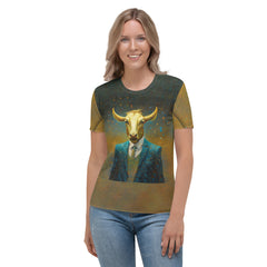 Graceful Goat All-Over Print Women's Crew Neck T-Shirt