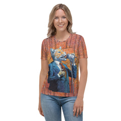 Sleek Panther All-Over Print Women's Crew Neck T-Shirt