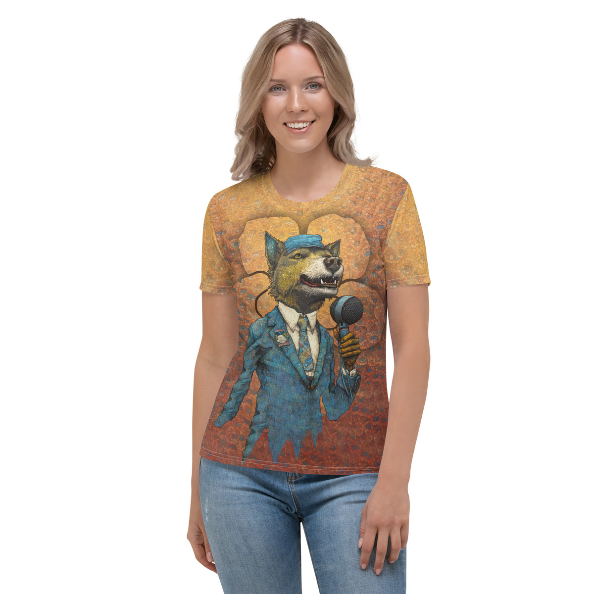 Foxy Elegance Women's Crew Neck T-Shirt