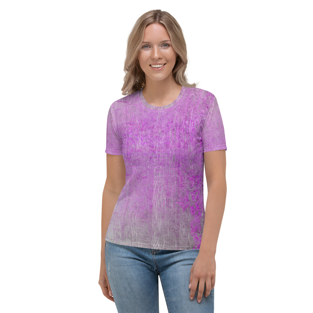 Velvet Touch Texture Women's Crew Neck T-Shirt