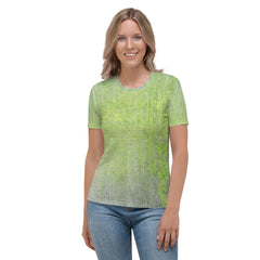 Linen Luxe Texture Women's Crew Neck T-Shirt