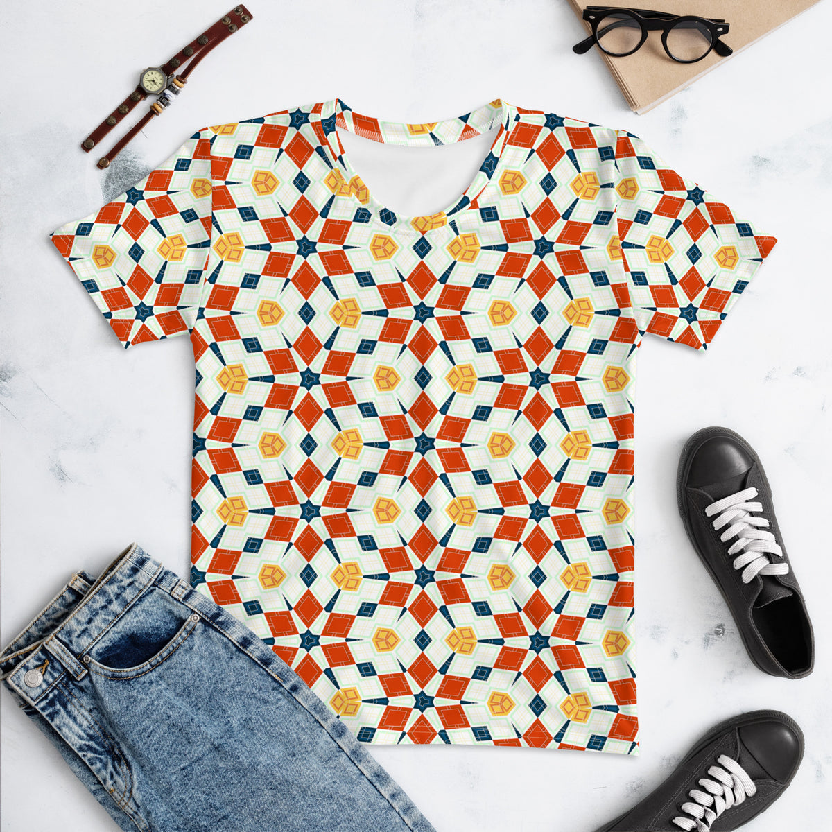 Oceanic Kaleidoscope Women's Crew Neck T-Shirt