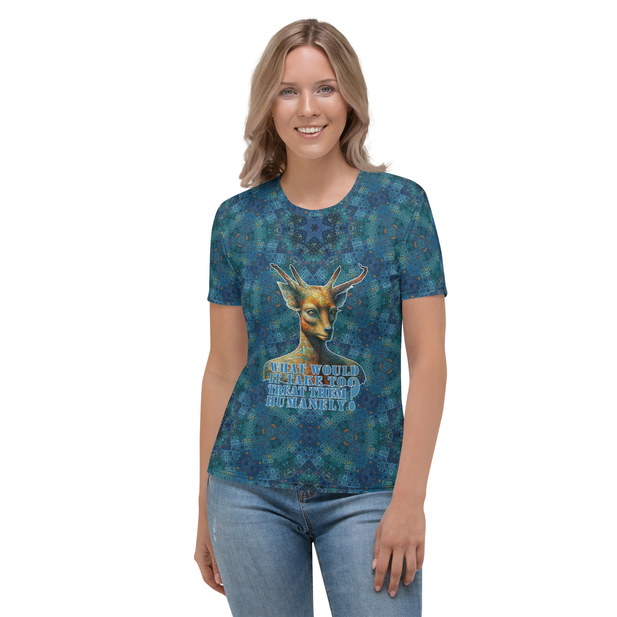 Graceful Forest Deer Women's Crew Neck T-Shirt