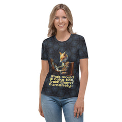 Whimsical Woodland Foxes Women's Crew Neck T-Shirt