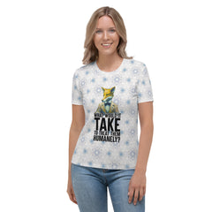 Coastal Cat Sailor All-Over Print Women's Crew Neck T-Shirt