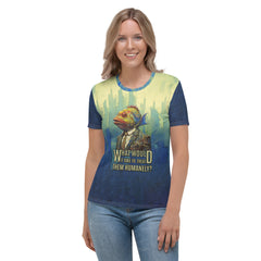 Coastal Koala Surfer All-Over Print Women's Crew Neck T-Shirt