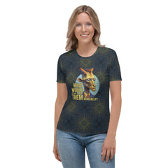 Mystic Moose Forest Guardian All-Over Print Women's Crew Neck T-Shirt