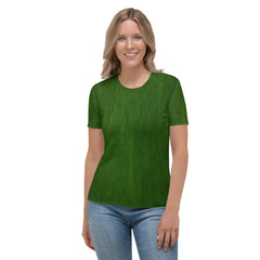 Luxurious Velvet Veil Women's Crew Neck T-Shirt in Elegant Design