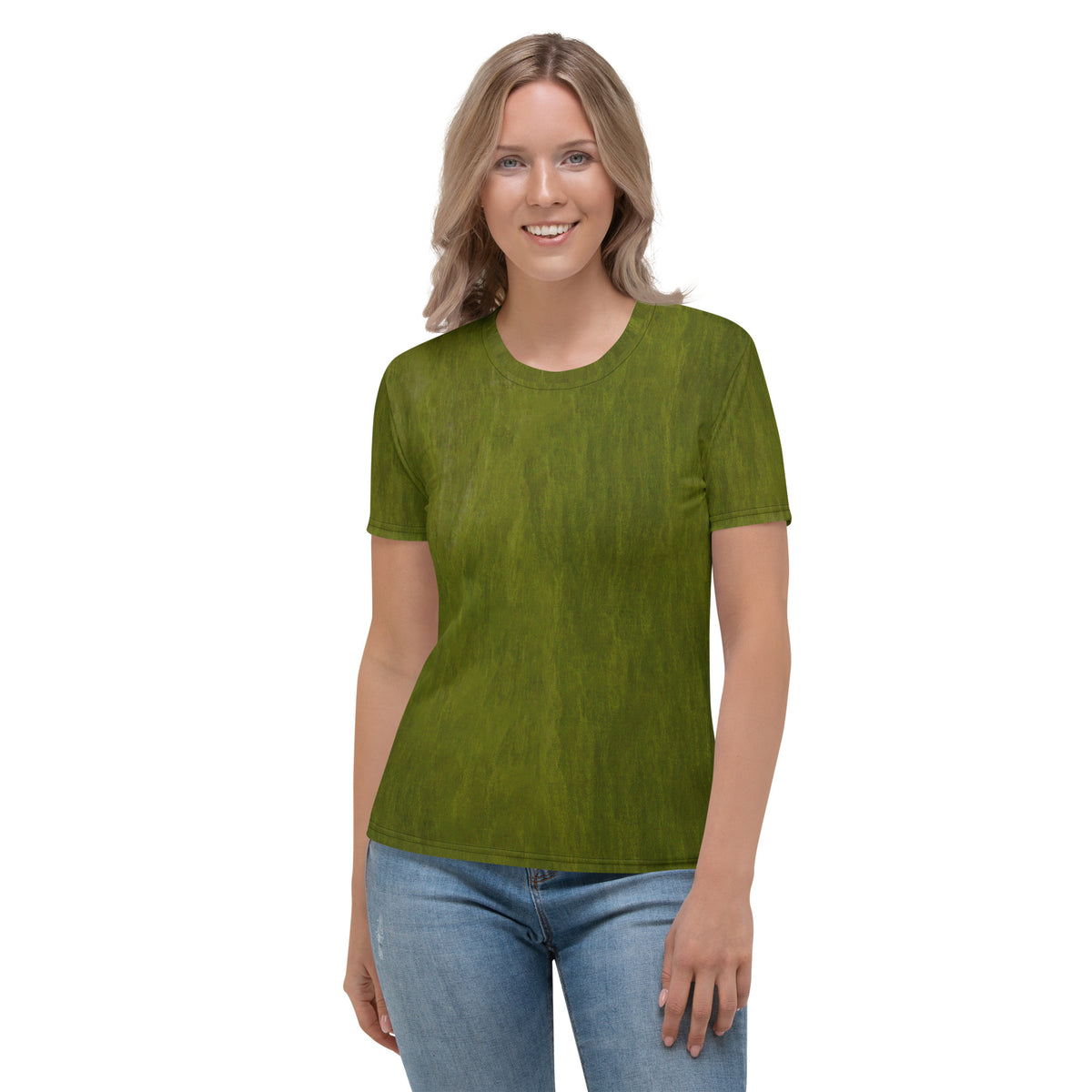 Soft Suede Sensation Women's Crew Neck T-Shirt in Elegant Style