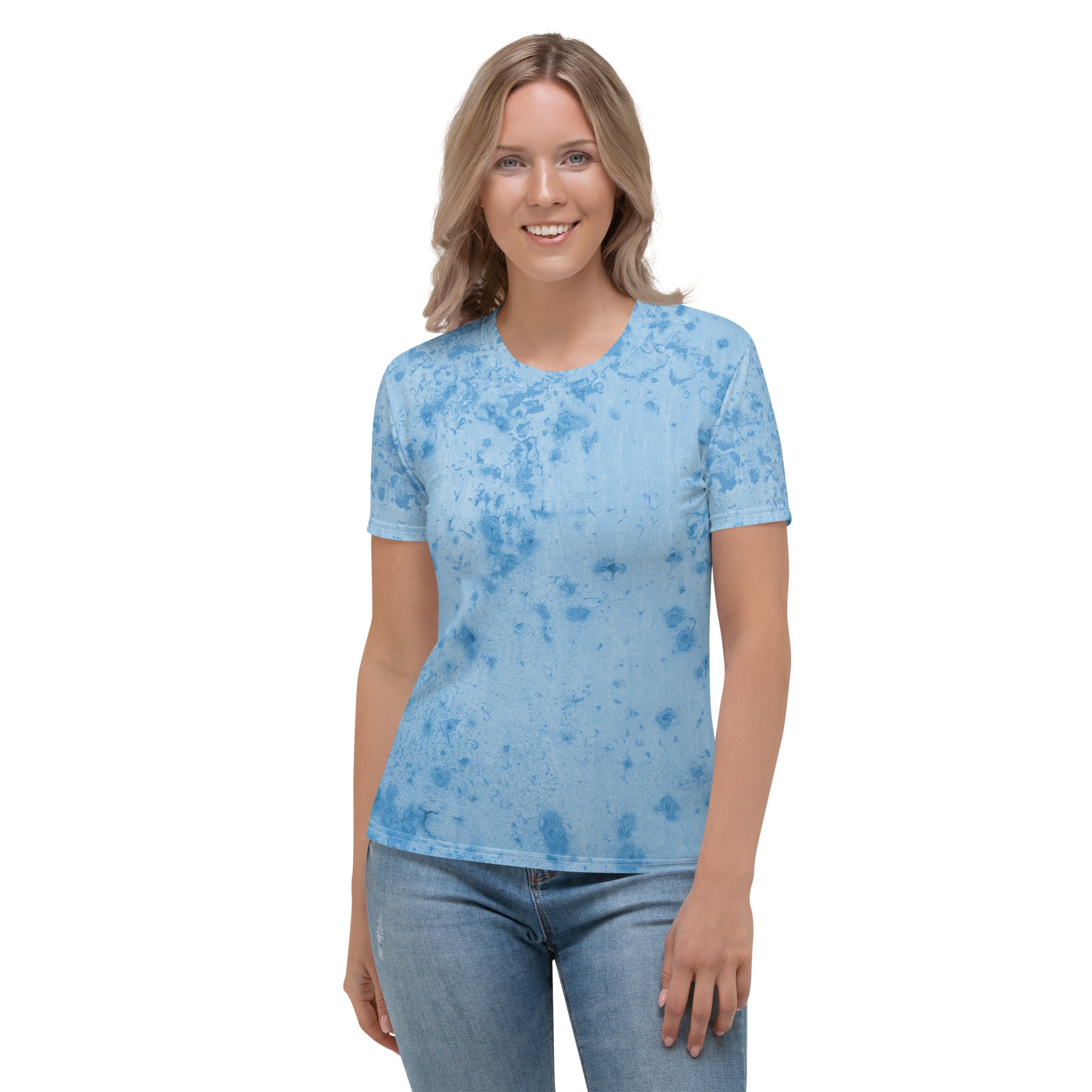 Woman Modeling Cozy Flannel Fantasy Crew Neck T-Shirt