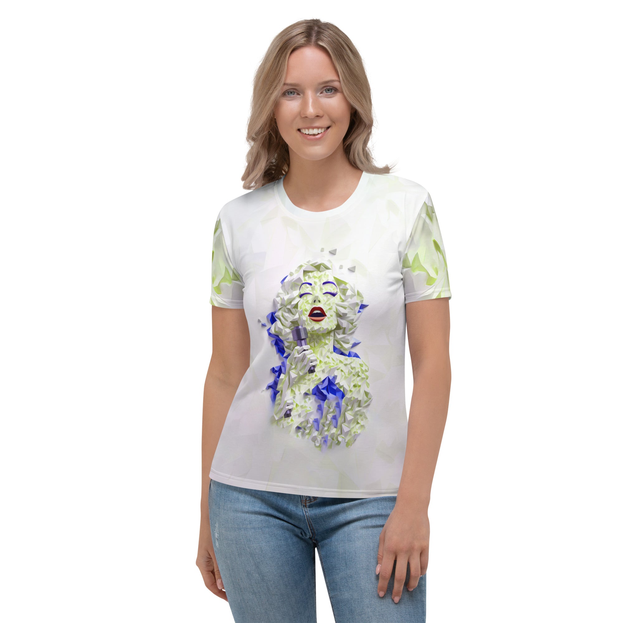 Blues Serenity Women's Crew Neck T-Shirt front view