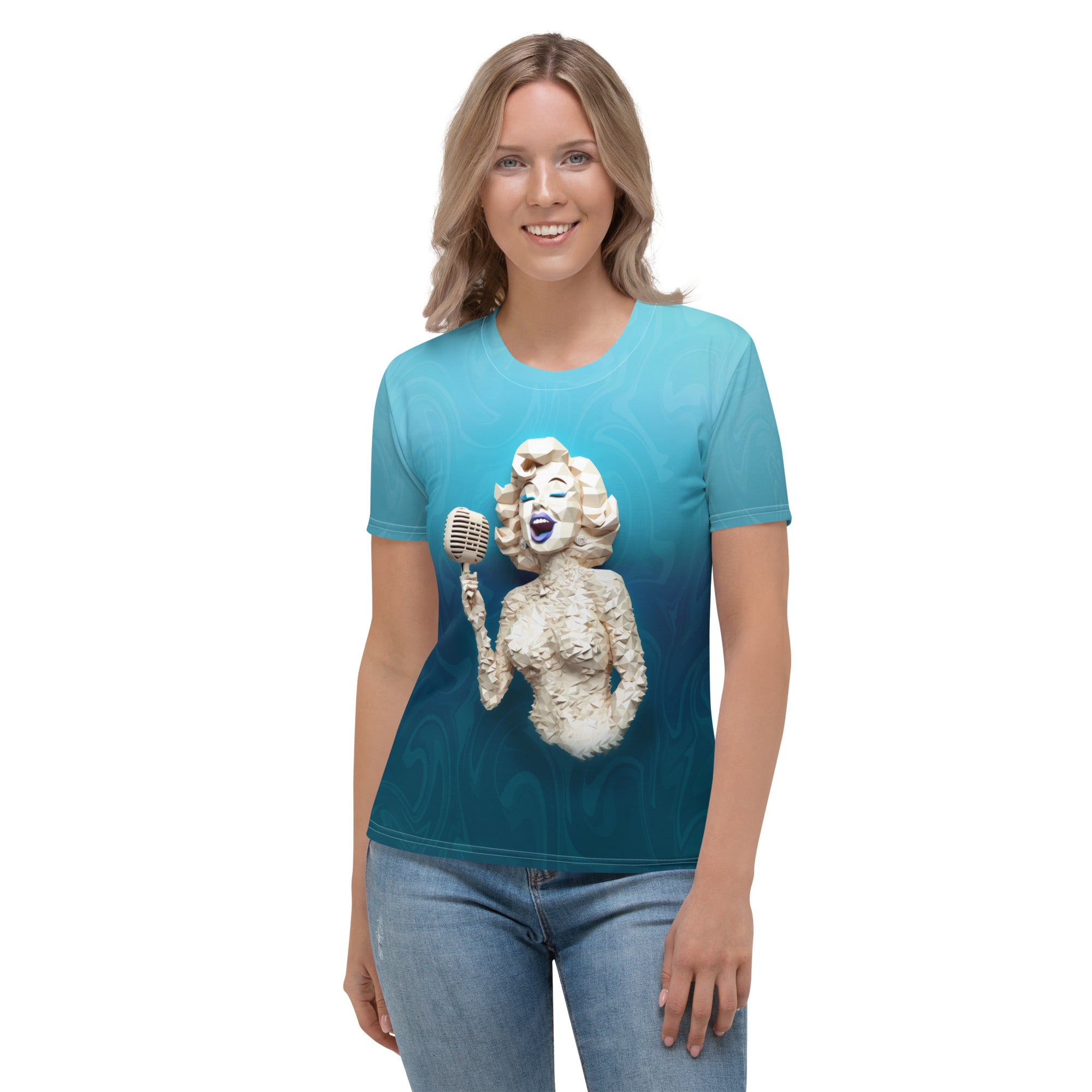 Zen Garden Harmony t-shirt for women with crew neck design.