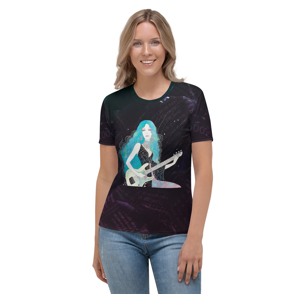 Neon Pop Explosion T-Shirt in vivid colors for women.