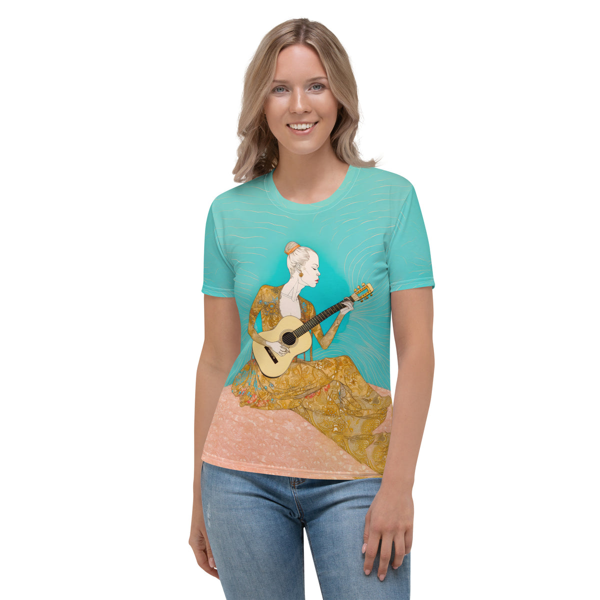 Vibrant Burst Women's Crewneck Tee front view.