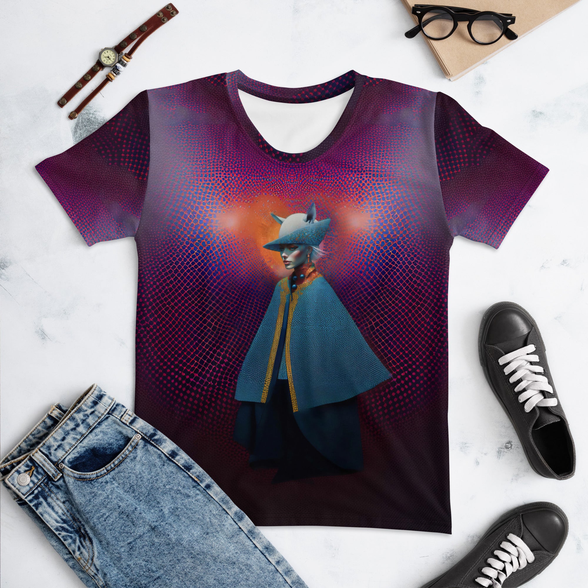 Celestial Serenity Women's Crew Neck T-Shirt - Front View