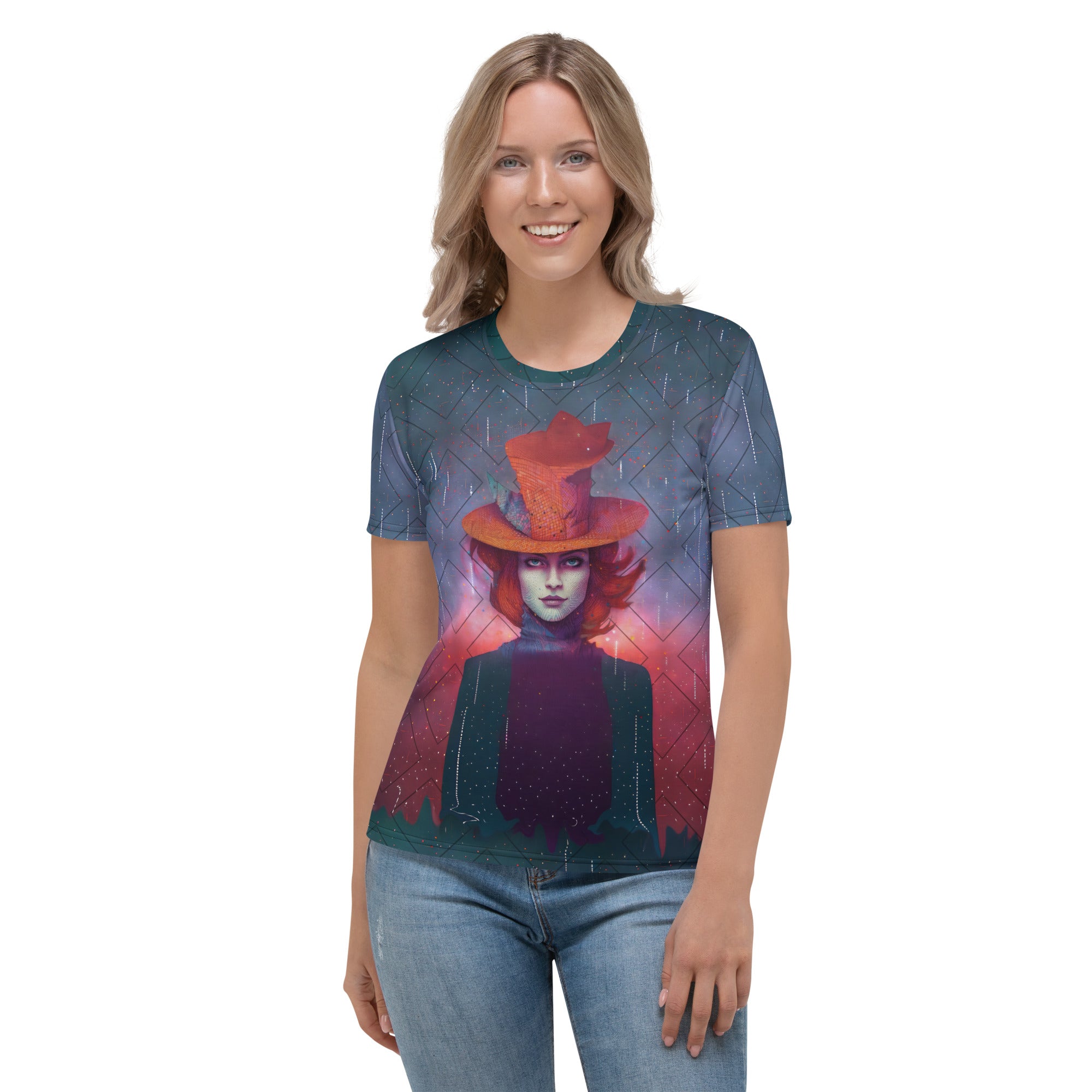 Whimsical Wanderlust Women's Crew Neck T-Shirt - styled outfit
