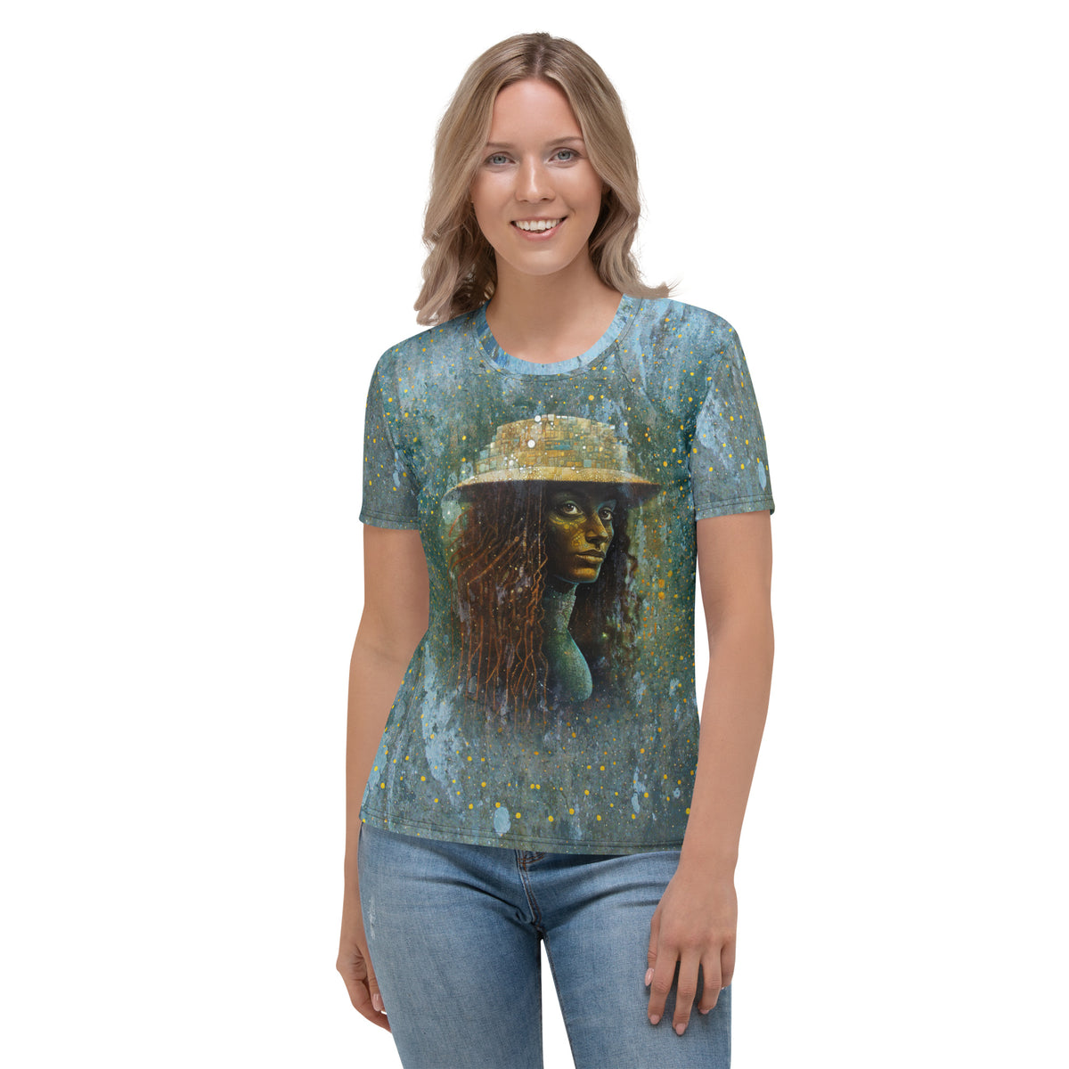 Women's Crew Neck T-Shirt showcasing Boundless Energy design.