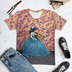 Starry Night Owl Print on Women's T-Shirt.