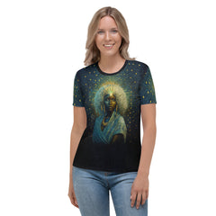 Floral Fusion Women's Crewneck T-shirt in vibrant colors