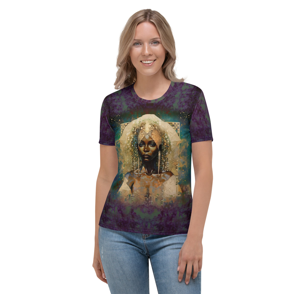 Oceanic Odyssey women's crewneck t-shirt on model