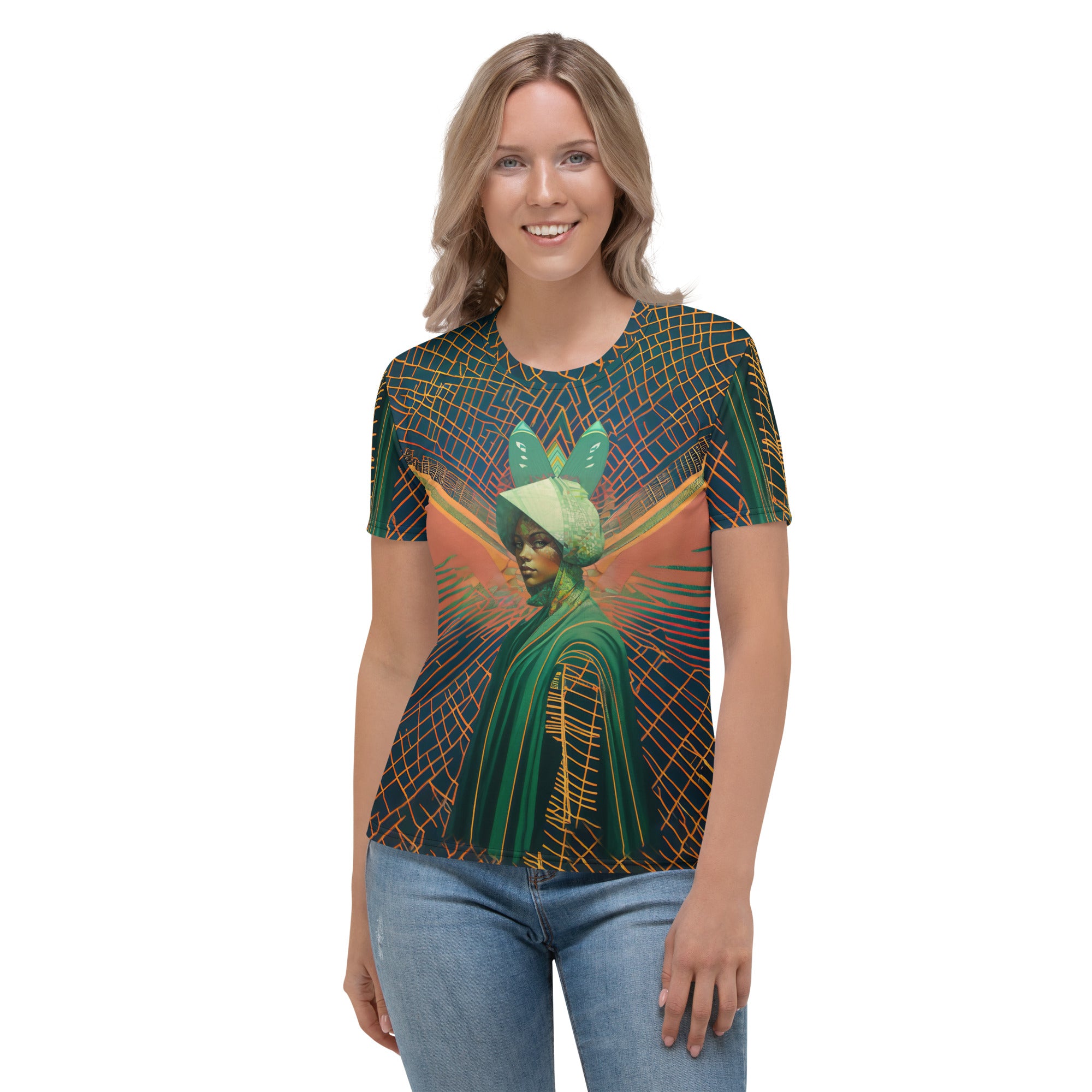 Boho Harmony Beyond Style women's crew neck with bohemian design.