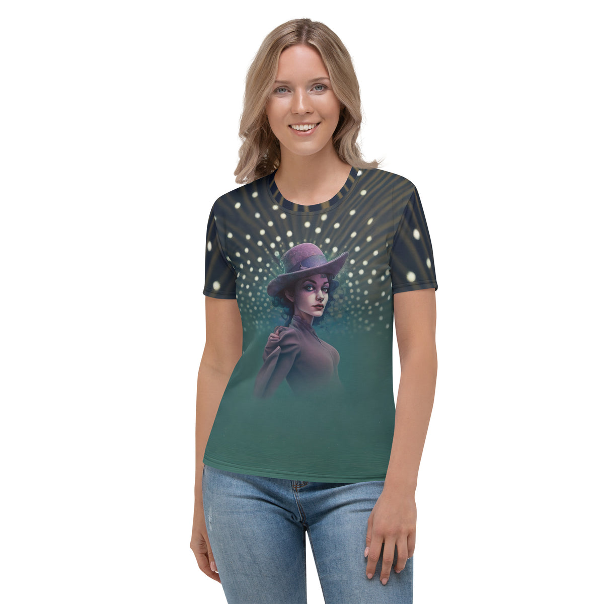 Ocean Breeze Stylish women's crew neck with fresh design.