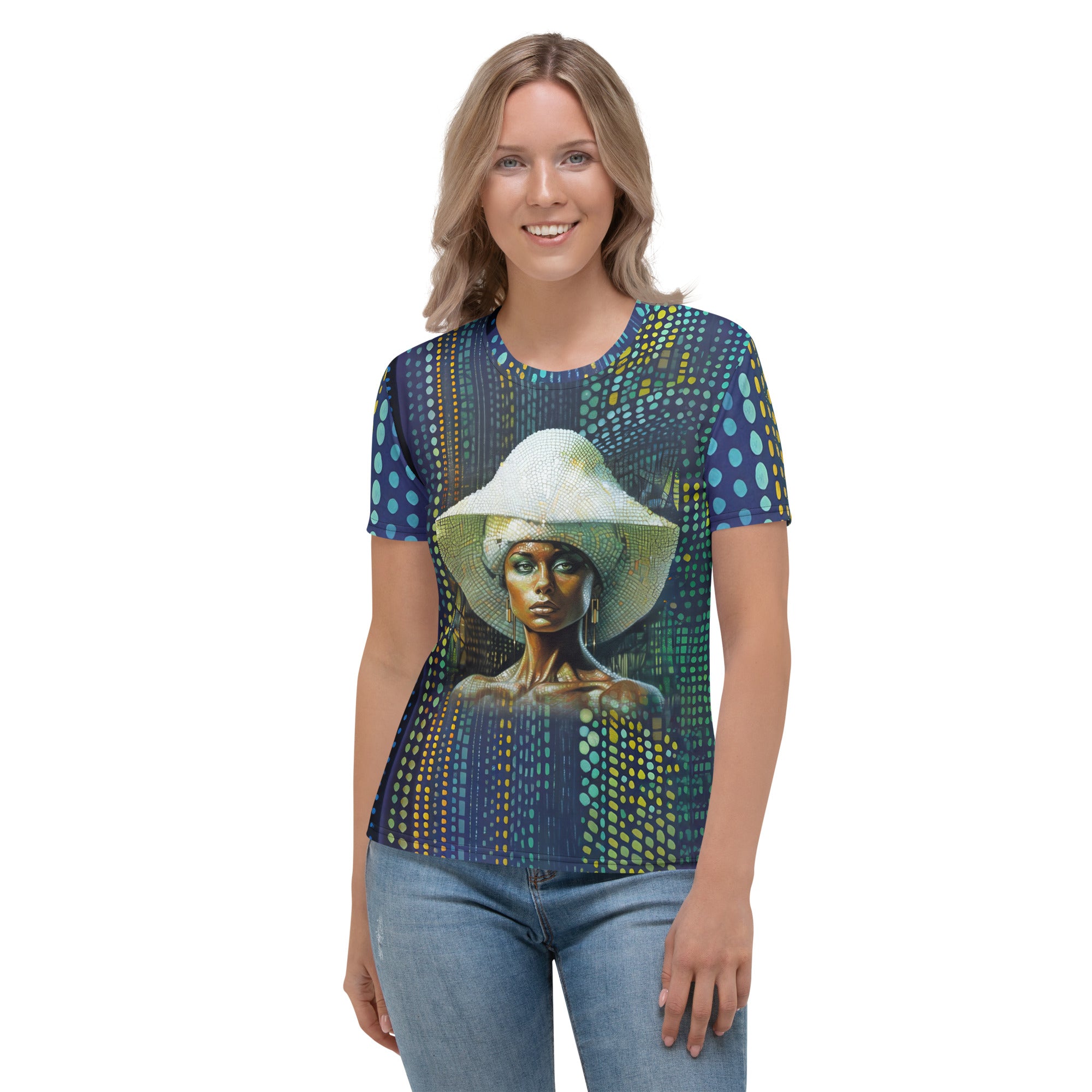 Radiant Ethereal Glow women's crew neck top.