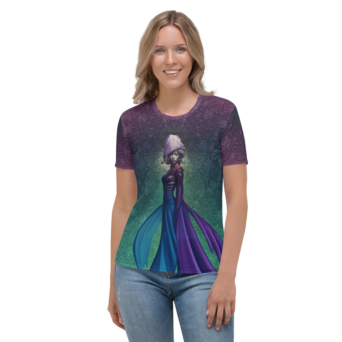 Boho Rhapsody Beyond Style women's crew neck with bohemian design.