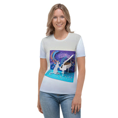 Zen Garden Tranquility Women's Crew Neck T-Shirt with serene design.