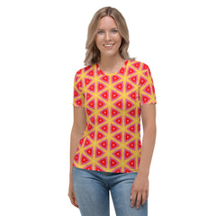 Abstract design women's colorful crewneck t-shirt
