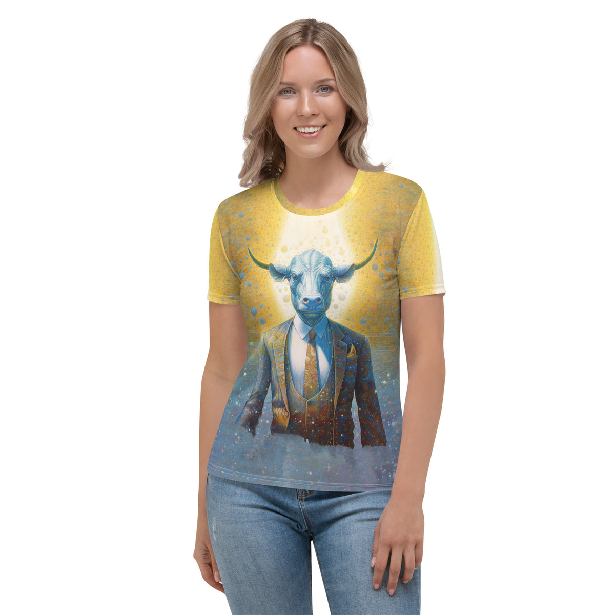 Majestic Buffalo graphic on women's crewneck t-shirt