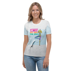 Stylish and active Sunrise Salutation women's crew neck.