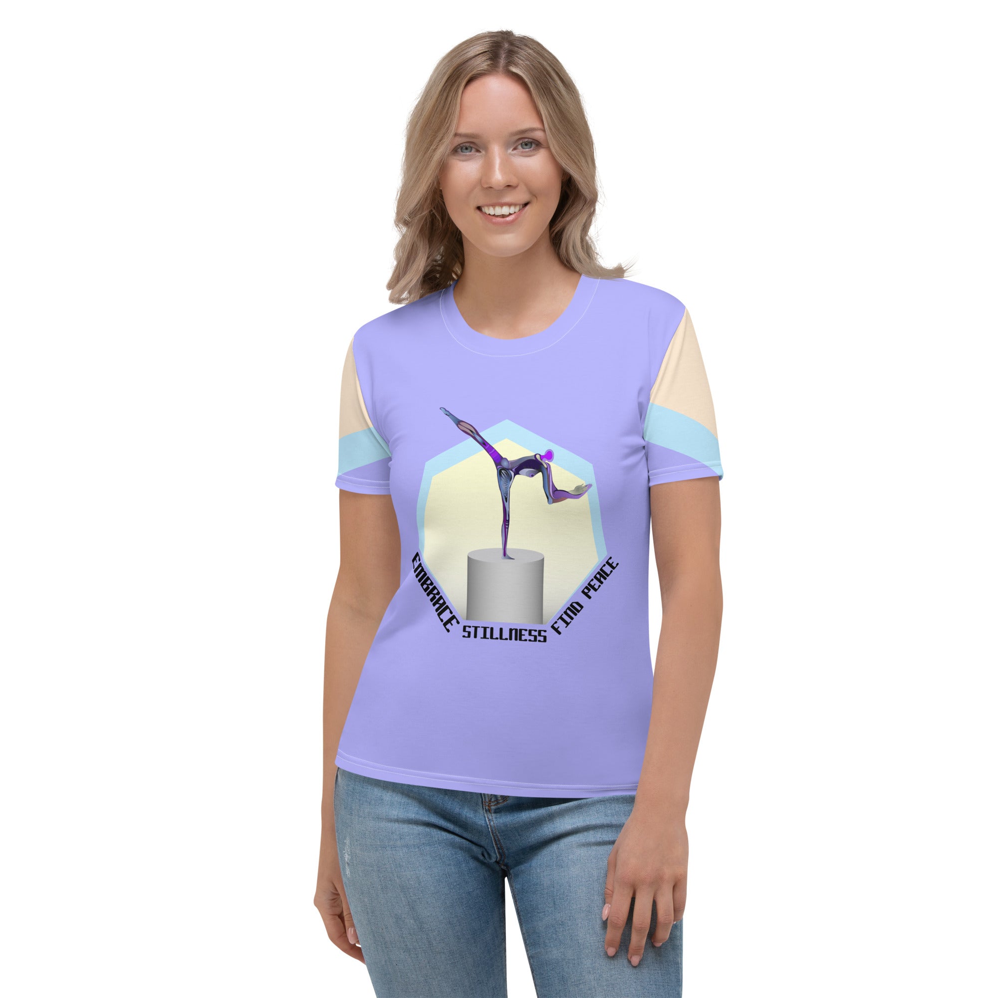 Chakra Alignment Women's T-shirt on model.